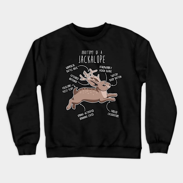 Jackalope Anatomy Crewneck Sweatshirt by Psitta